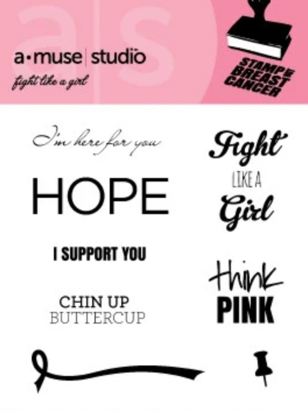 Breast Cancer Sentiment Stamp Set